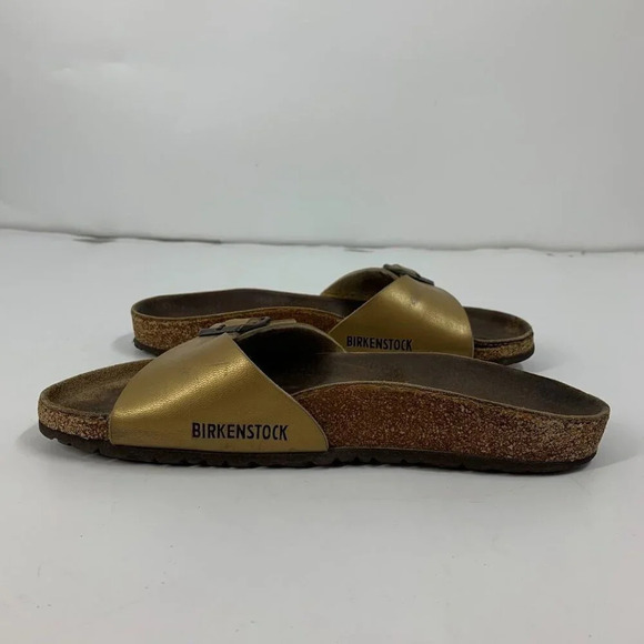 Birkenstock Womens Madrid Sand Color Leather Comfort Single Strap Sandals Sz 7.5 - Picture 3 of 16